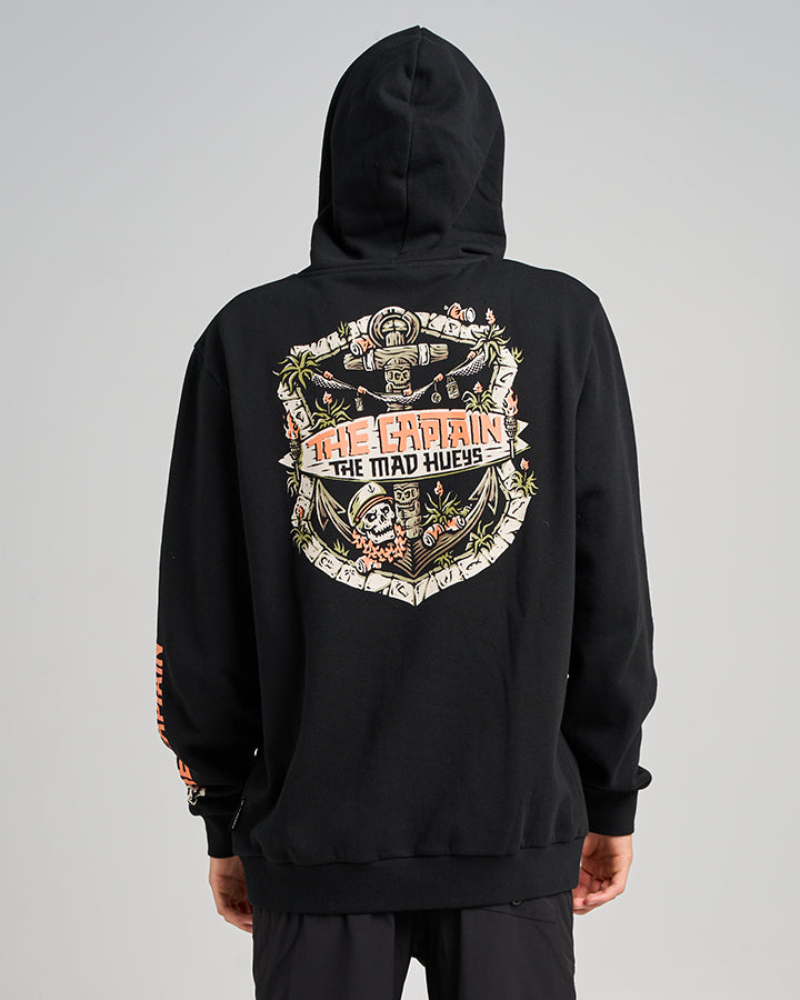 The Mad Hueys The Tiki Captain | Hooded Pullover - Black in BLACK