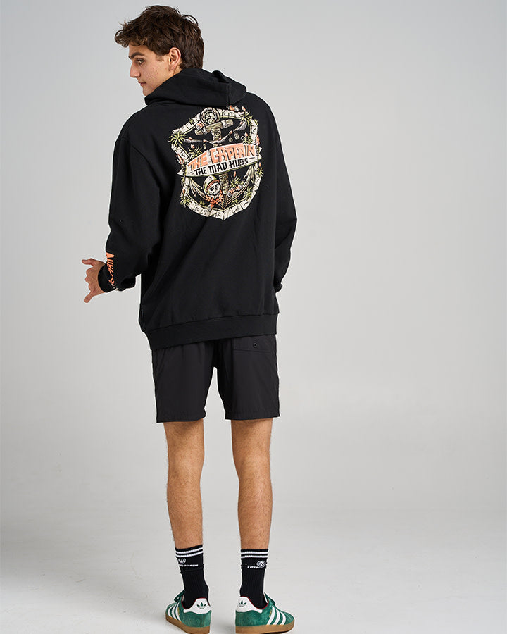 The Mad Hueys The Tiki Captain | Hooded Pullover - Black in BLACK