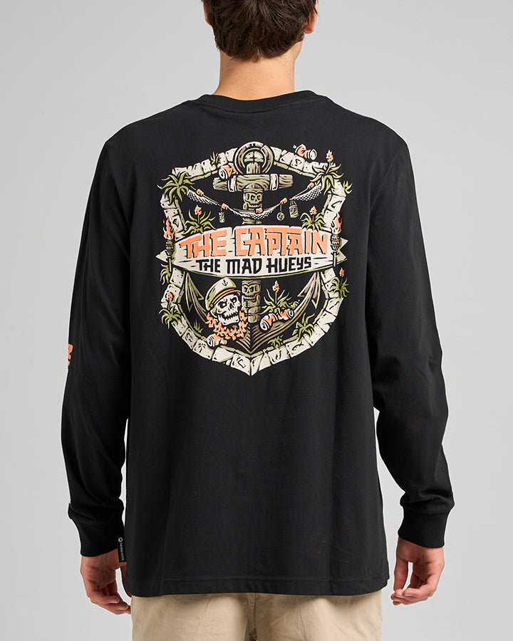 The Mad Hueys The Tiki Captain | Ls Tee - Black in BLACK