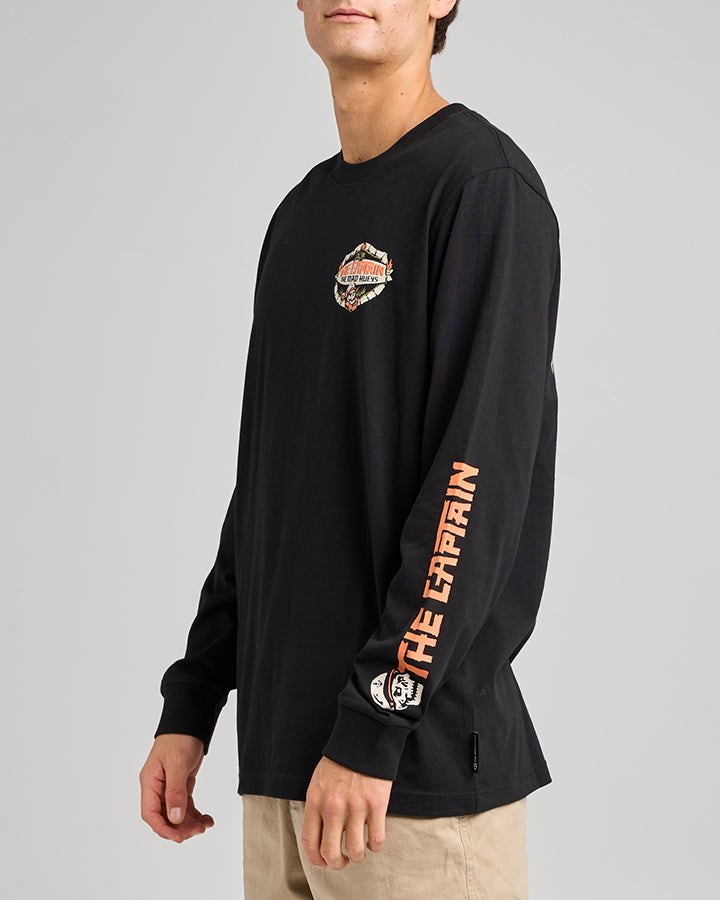 The Mad Hueys The Tiki Captain | Ls Tee - Black in BLACK