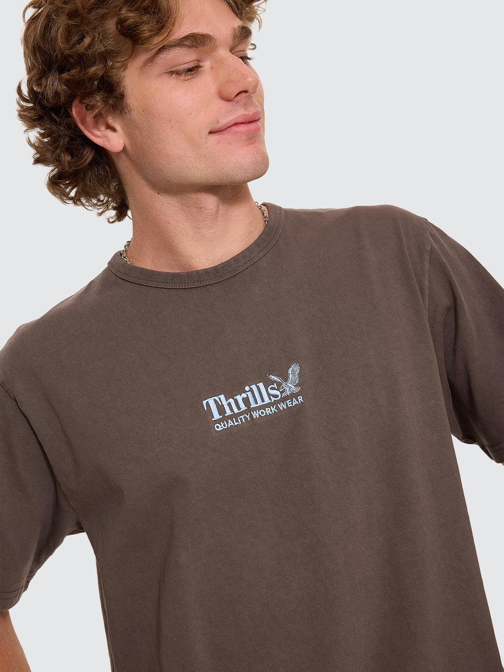 Thrills Co Thrills Workwear Embro Merch Fit Tee - Bungee Cord in Bungee Cord