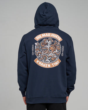 The Mad Hueys Tins Kraken | Hooded Pullover - Navy in NAVY