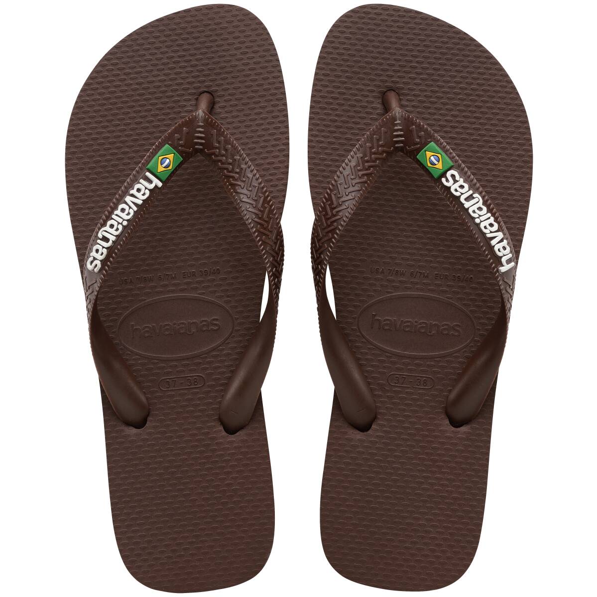 Havaianas Top Brazil Logo Brown in Brown