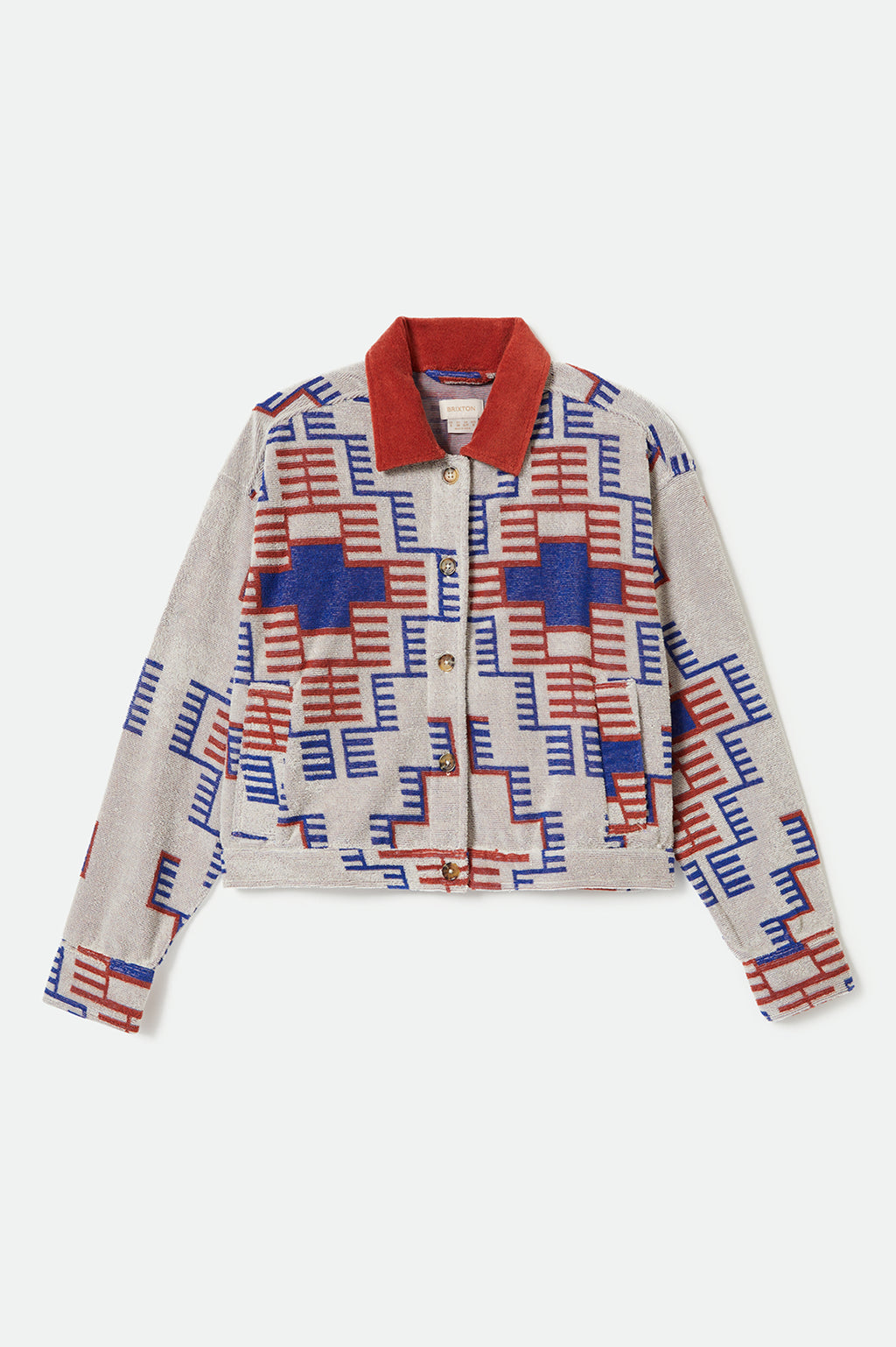 Brixton Trail Terry Cloth Trucker Jack in ELECTRONIC INDIGO PATTERN