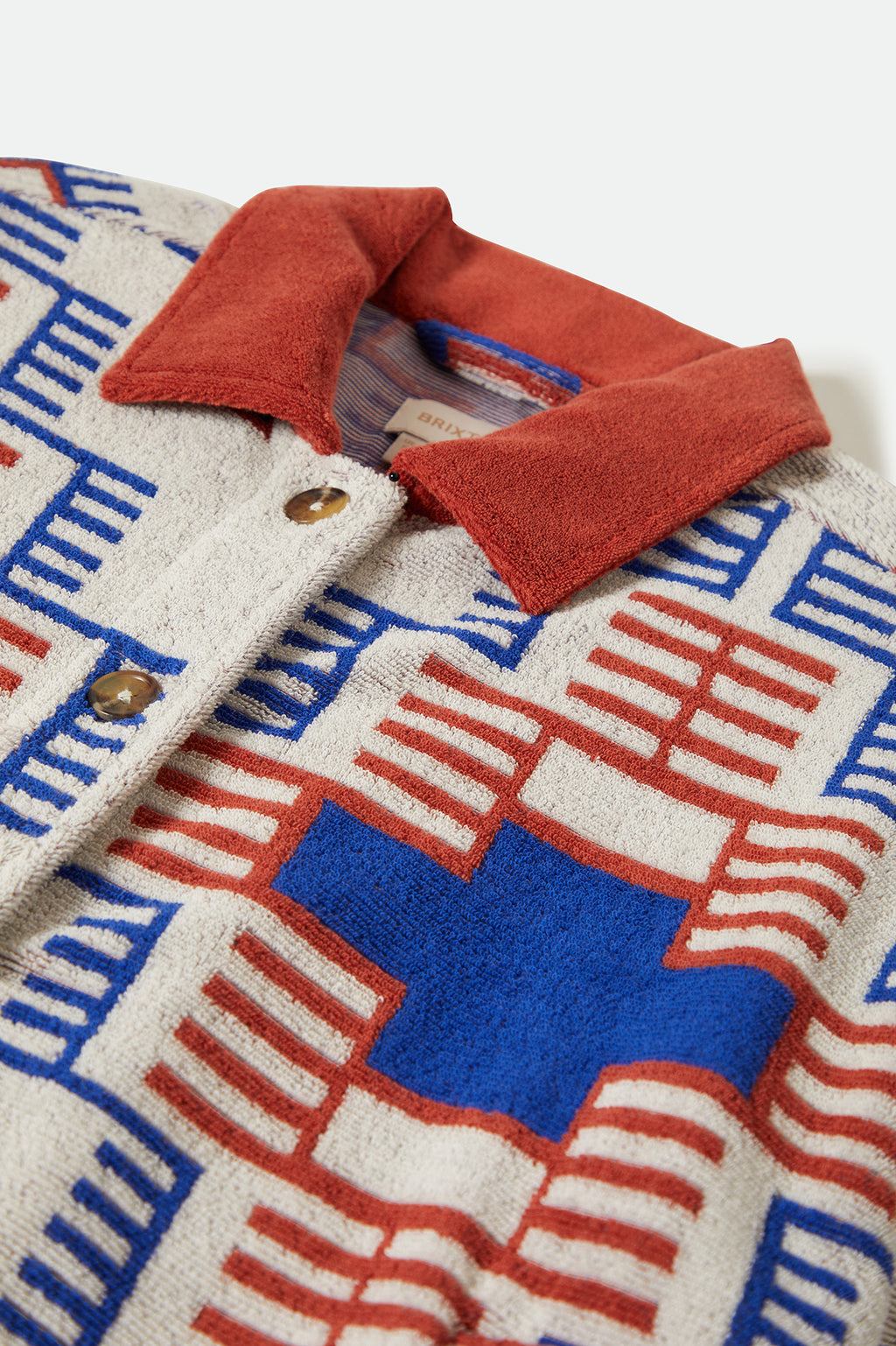 Brixton Trail Terry Cloth Trucker Jack in ELECTRONIC INDIGO PATTERN