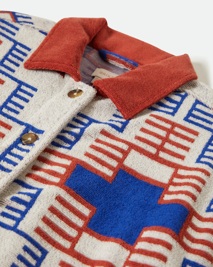Brixton Trail Terry Cloth Trucker Jack in ELECTRONIC INDIGO PATTERN