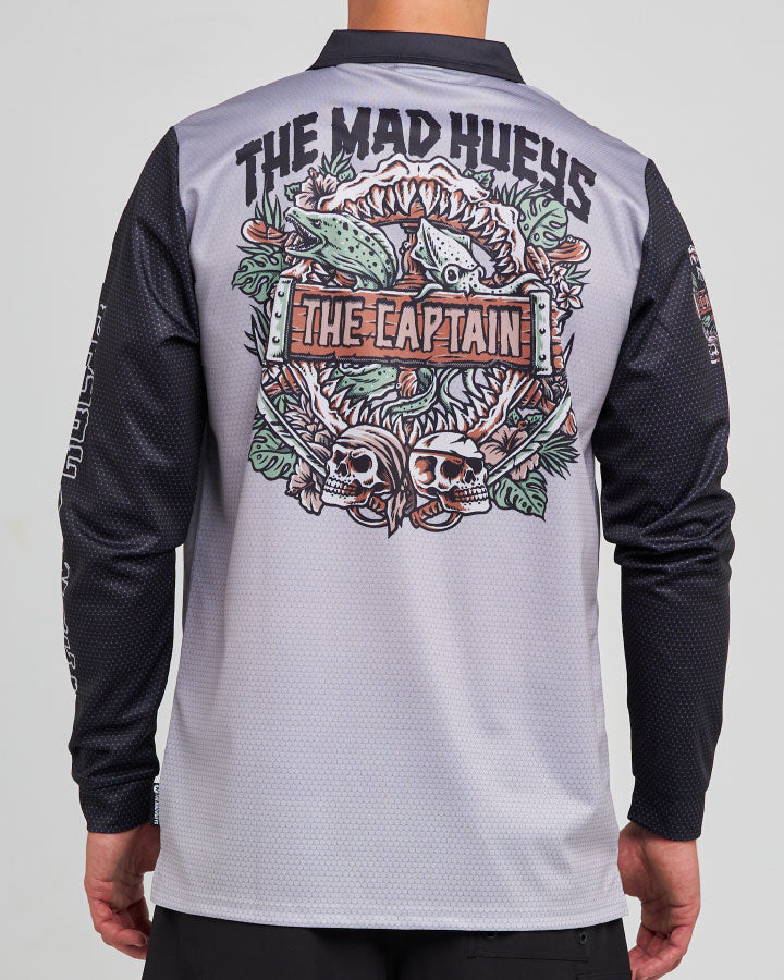 The Mad Hueys Troppo Captain | Upf 50+ Fishing Jersey in SMOKE