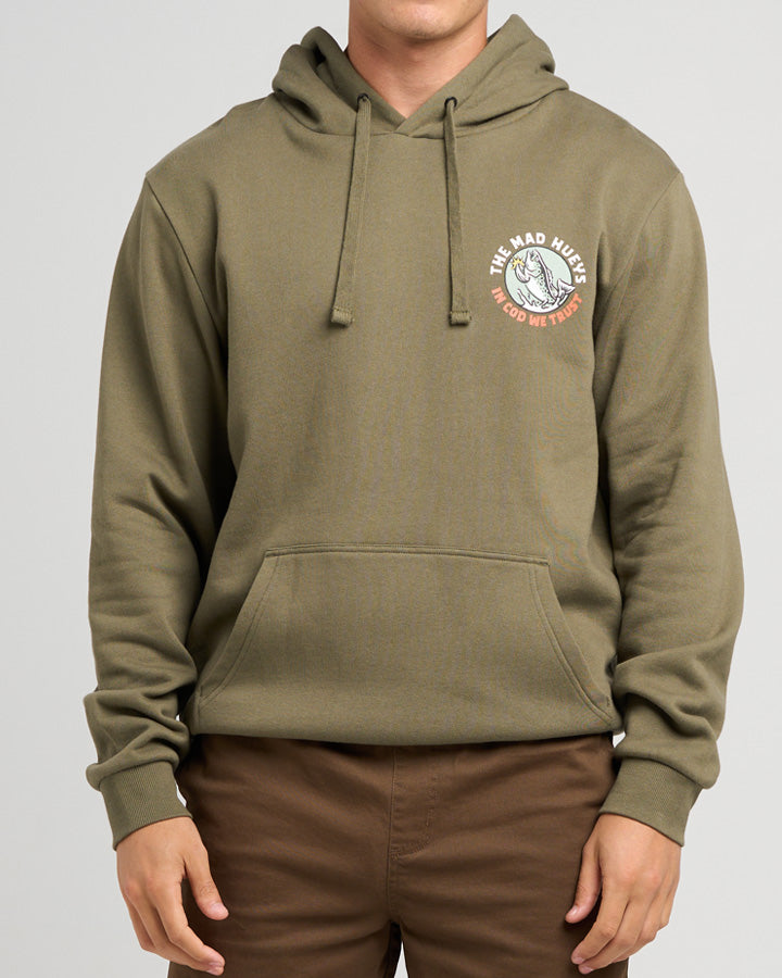 The Mad Hueys Trust Cod | Hooded Pullover in OLIVE