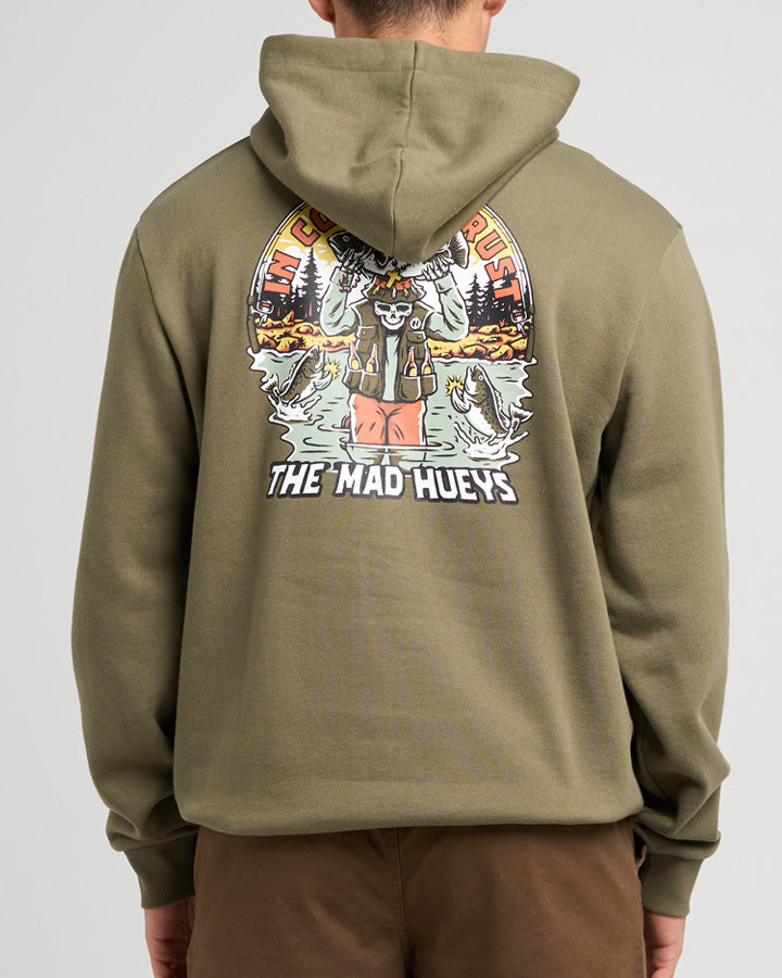 The Mad Hueys Trust Cod | Hooded Pullover in OLIVE