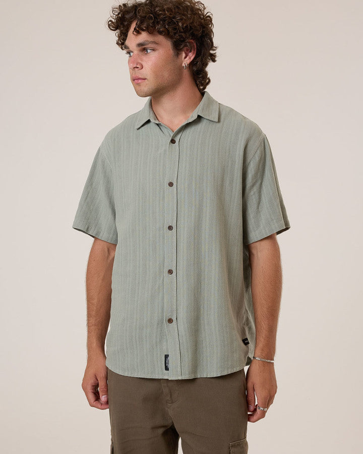 Thrills Unhinged Short Sleeve Shirt - Dirty Sage in Dirty Sage
