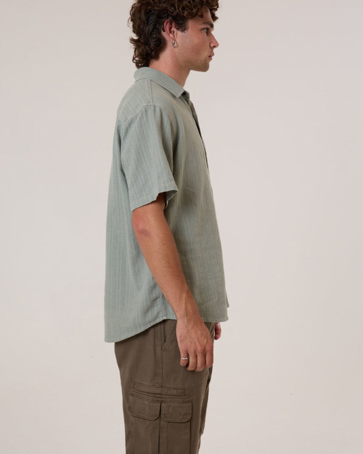 Thrills Unhinged Short Sleeve Shirt - Dirty Sage in Dirty Sage