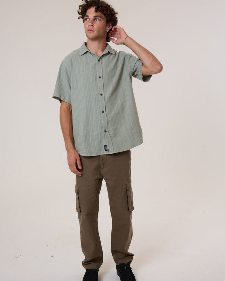 Thrills Unhinged Short Sleeve Shirt - Dirty Sage in Dirty Sage