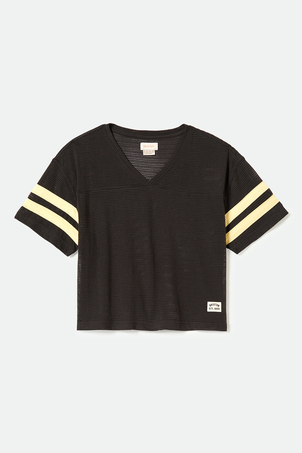 Brixton Varsity Football Mesh Tee in WASHED BLACK
