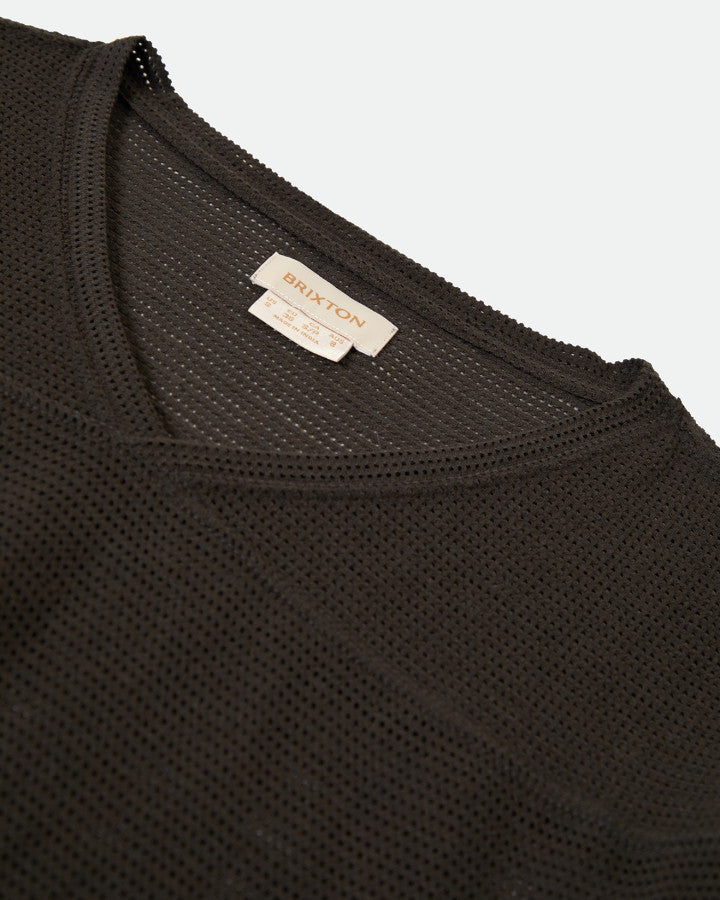 Brixton Varsity Football Mesh Tee in WASHED BLACK