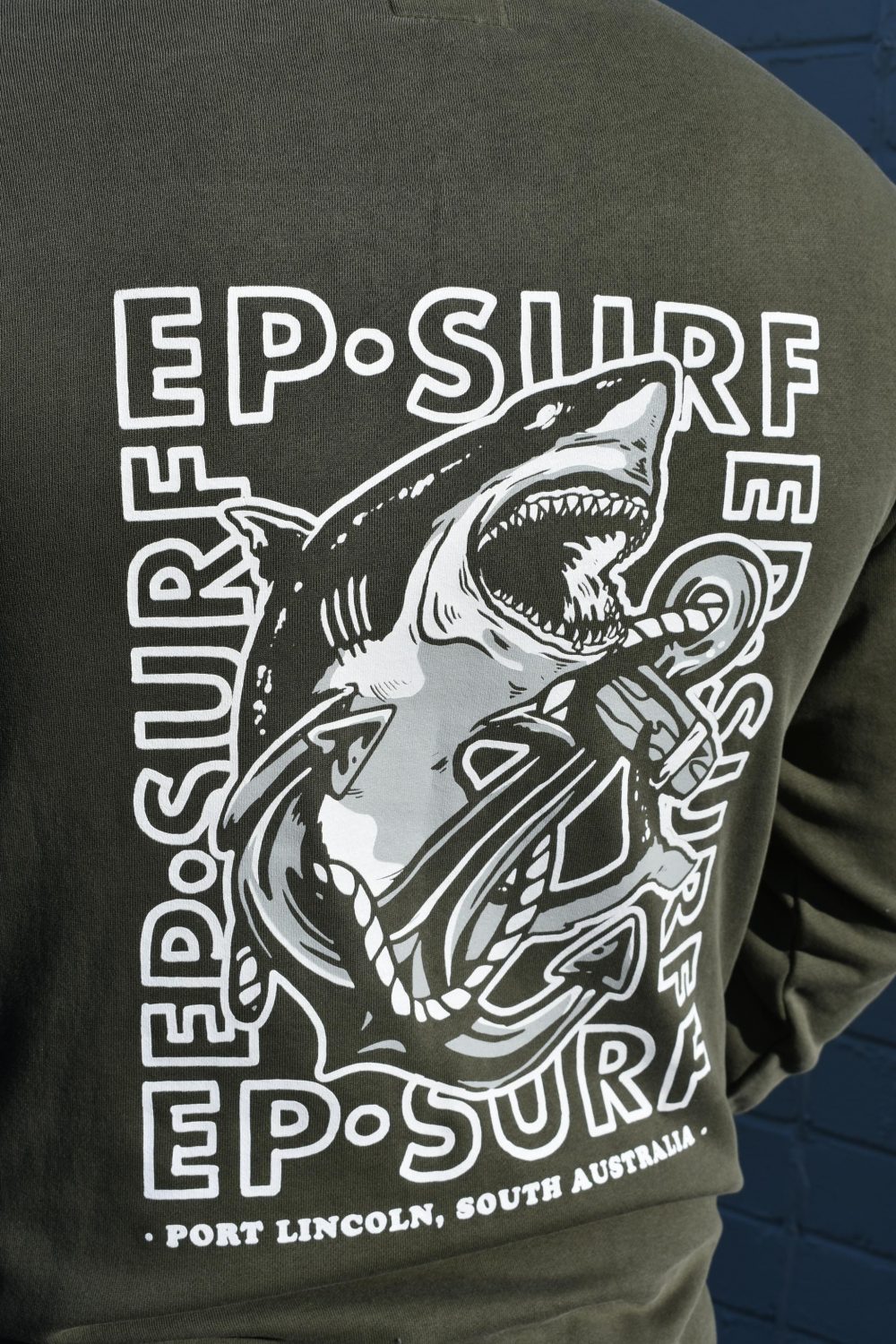 EPHUBSHARK Pine Green/white Ep Surf Ep Hoody U Biffy Shark Unisex Jumpers & Crews Clothing Clothing