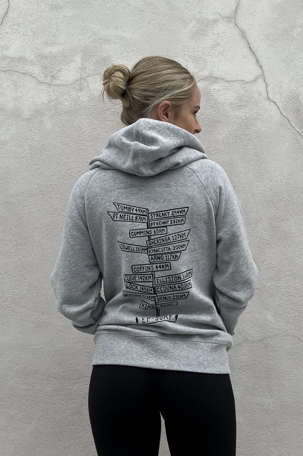 EPHWSIGNS Grey Marle/black Ep Surf Ep Hoody W Signs Womens Jumpers & Crews Clothing Clothing
